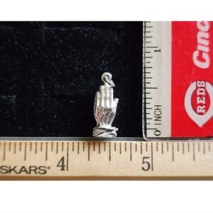 Sterling Silver Bracelet Charm Religious Praying Hands Tested+ Ready2Wear